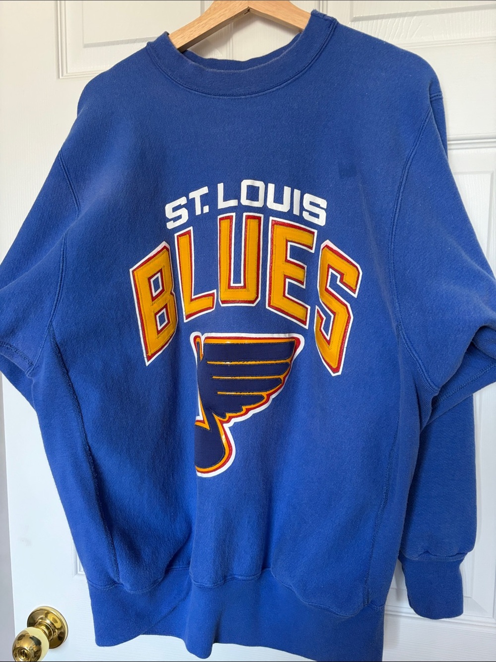 XL Vintage St. Louis Blues Men's Royal Blue Crewneck Sweatshirt